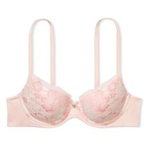 New! Victoria’s Secret Body Pink Floral Lace Everyday Comfort Demi Bra 10254